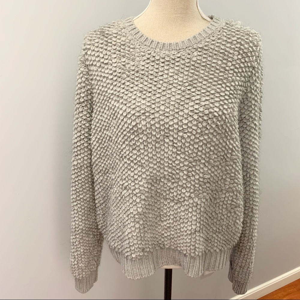 Loft Grey knitted loop crop sweater